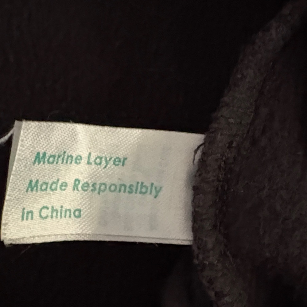 Marine Layer Black Sweatshirt with Rainbow Stripes - Picture 3 of 4